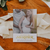 Gold Foil Hoe meer de Merrier Pregnering Foto Folie Feestdagenkaart