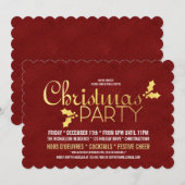 Gold Foil Holly kerstfeest Kaart (Voorkant / Achterkant)