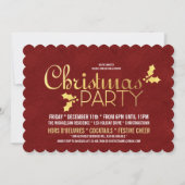 Gold Foil Holly kerstfeest Kaart (Voorkant)