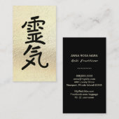 *~* Gold Foil .  Hoofdsymbool Reiki Practitioner Visitekaartje (Voorkant / Achterkant)