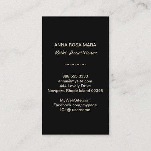 *~* Gold Foil .  Hoofdsymbool Reiki Practitioner Visitekaartje (Achterkant)