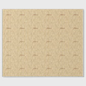 Gold Foil Houndstooth Monogramed Kerstmis Cadeaupapier (Vlak)