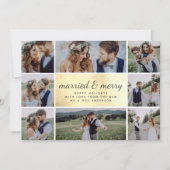 Gold Foil-huwelijk en -huwelijk Feestdagenkaart (Voorkant)