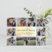 Gold Foil-huwelijk en -huwelijk Feestdagenkaart (Staand voorkant)