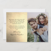 Gold Foil-huwelijk en -huwelijk Feestdagenkaart (Achterkant)