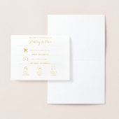 Gold Foil Icons Wedding Weekend Itinerary Kaart (Display)