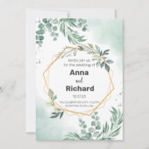 Gold Foil Invitation, neutraal Floral Wedding
