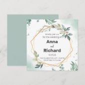 Gold Foil Invitation, neutraal Floral Wedding Kaart (Voorkant / Achterkant)
