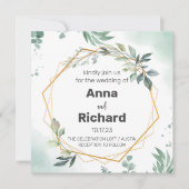 Gold Foil Invitation, neutraal Floral Wedding Kaart (Voorkant)