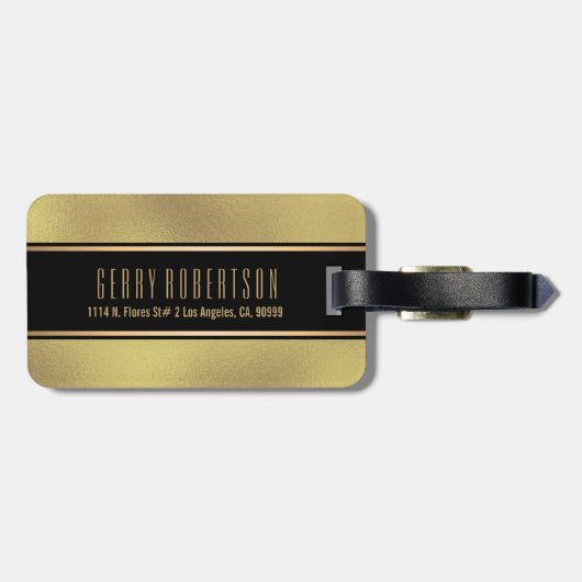 Gold foil iridescent background bagagelabel (Achterkant horizontaal)