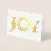 Gold Foil Joy Flowers Floral kerstmis Kaart (Voorkant)