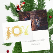 Gold Foil Joy Flowers Floral kerstmis Kaart