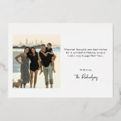 Gold Foil Joy minimalistisch moderne kerst Folie Feestdagenkaart (Achterkant)