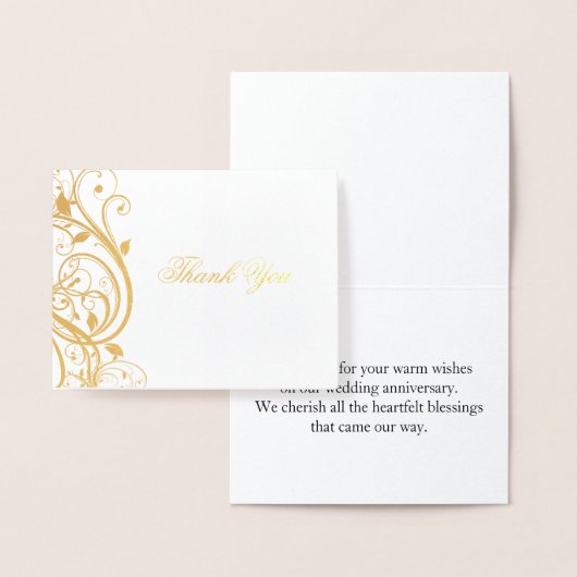 Gold Foil Jubileum Hartelijk dank voor uw opmerkin Folie Kaarten (Display)