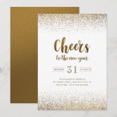 Gold Foil juicht het nieuwjaarsfeest toe Kaart (Voorkant / Achterkant)