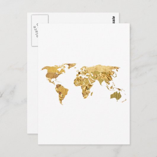 Gold Foil-kaart Briefkaart (Voorkant / Achterkant)