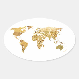 Gold Foil-kaart Ovale Sticker