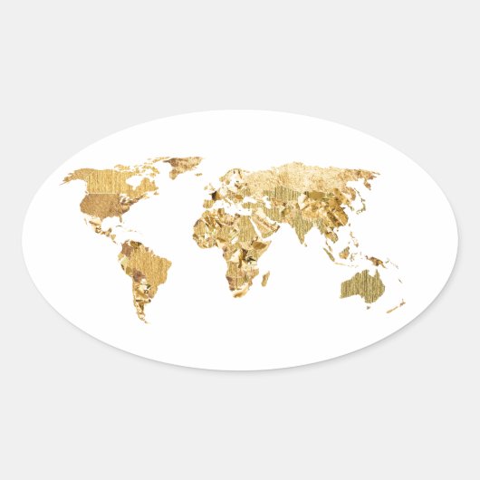 Gold Foil-kaart Ovale Sticker (Voorkant)