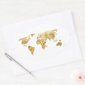 Gold Foil-kaart Ovale Sticker (Envelop)