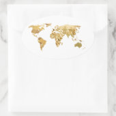 Gold Foil-kaart Ovale Sticker (Tas)