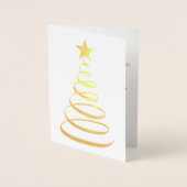 Gold Foil Kaart voor kerstmis met kerstboom (Voorkant)