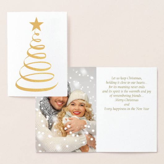 Gold Foil Kaart voor kerstmis met kerstboom (Display)