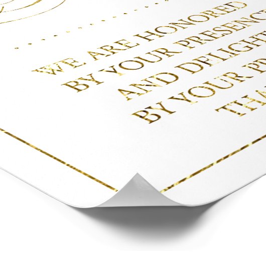 Gold Foil Kaarten en cadeaubonnen voor bruiloft Poster (Hoek)