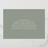 Gold Foil Kalligrafie Afstuderen Aankondiging (Achterkant)