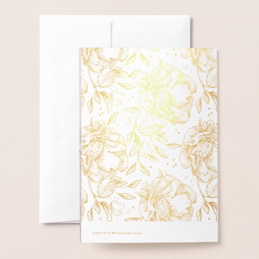 Gold Foil kalligrafie Floral Photo Save the Date Folie Kaarten (Met envelop)