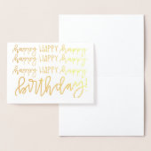 Gold Foil Kalligrafie Happy Birthday Kaart (Display)