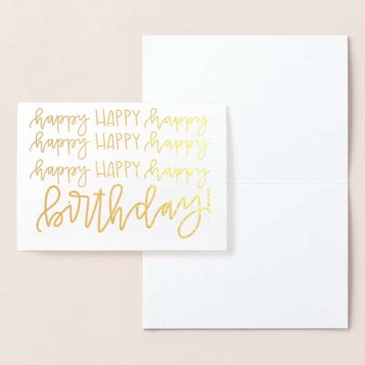 Gold Foil Kalligrafie Happy Birthday Kaart (Display)