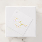 Gold Foil kalligrafie Weddenschap Bedankt met Datu Bedankjes Labels (Met doos)