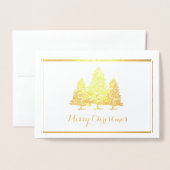 Gold Foil Kerstbomen Vrolijke kerst Kaart (Voorkant met envelop)