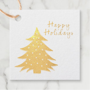 Gold Foil kerstboom Bedankjes Labels