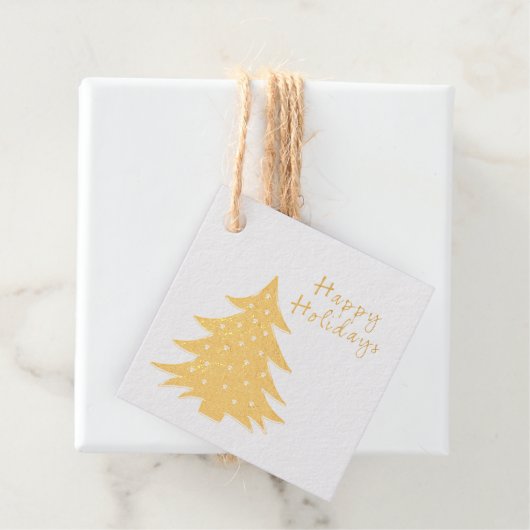 Gold Foil kerstboom Bedankjes Labels (Met doos)