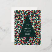 Gold Foil kerstboom met Confetti Dot Border Folie Feestdagen Briefkaart (Voorkant / Achterkant)