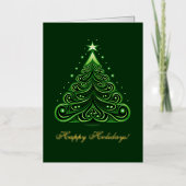 Gold Foil Kerstboom Vakantie Kaart (Voorkant)