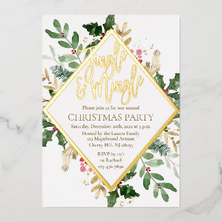 Gold Foil-kerstfeestelijke uitnodiging