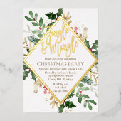 Gold Foil-kerstfeestelijke uitnodiging (Voorkant)