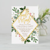 Gold Foil-kerstfeestelijke uitnodiging (Staand Voorkant)