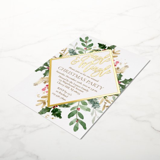 Gold Foil-kerstfeestelijke uitnodiging (Gedraaid)