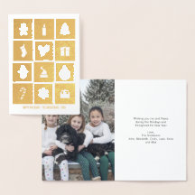 Gold Foil Kersti Icons Holiday Greeting Kaart