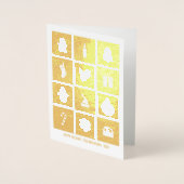 Gold Foil Kersti Icons Holiday Greeting Kaart (Voorkant)
