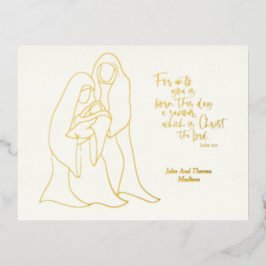 Gold Foil-kerstkaart — Post-kaart Folie Feestdagen Briefkaart
