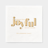 Gold Foil Kerstvakantie vrolijke typografie Folie Servetten (Voorkant)