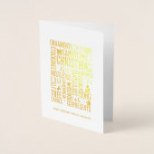 Gold Foil Kerstwoorden Holiday Greeting Kaart (Voorkant)