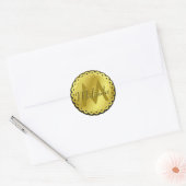 Gold Foil Kijk Monogram Seal Ronde Sticker (Envelop)