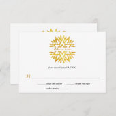 Gold Foil Kijk Star Mandala Bat Mitzvah Reply RSVP (Voorkant / Achterkant)