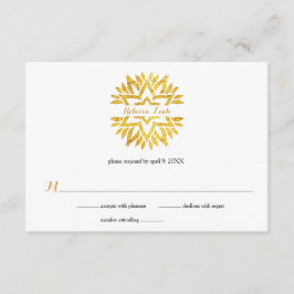 Gold Foil Kijk Star Mandala Bat Mitzvah Reply RSVP Kaartje