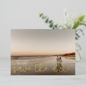 Gold Foil kondiging Save the Date Kaart (Staand Voorkant)